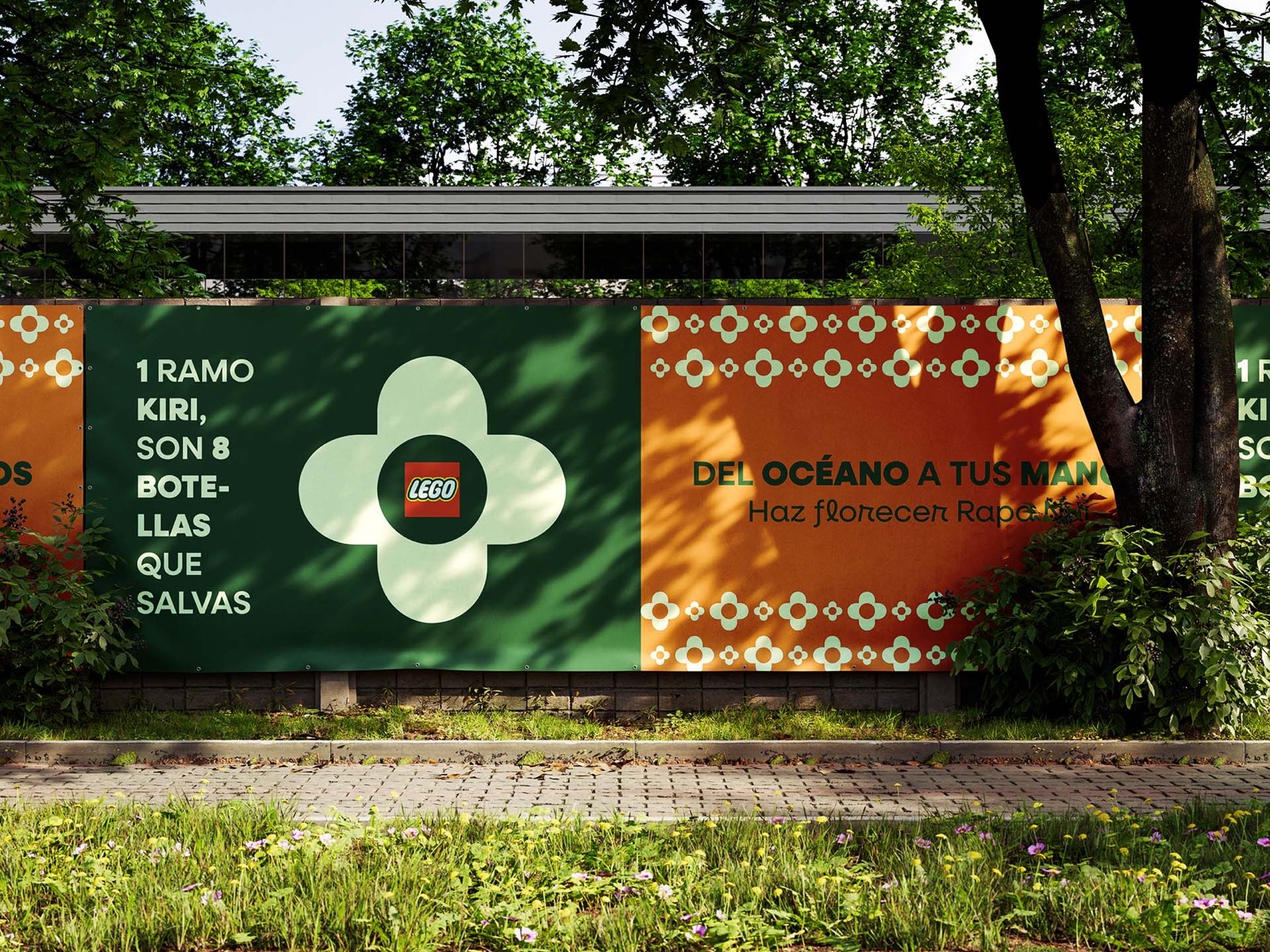 Valla publicitaria de Kiri: «1 ramo Kiri son 8 botellas que salvas»