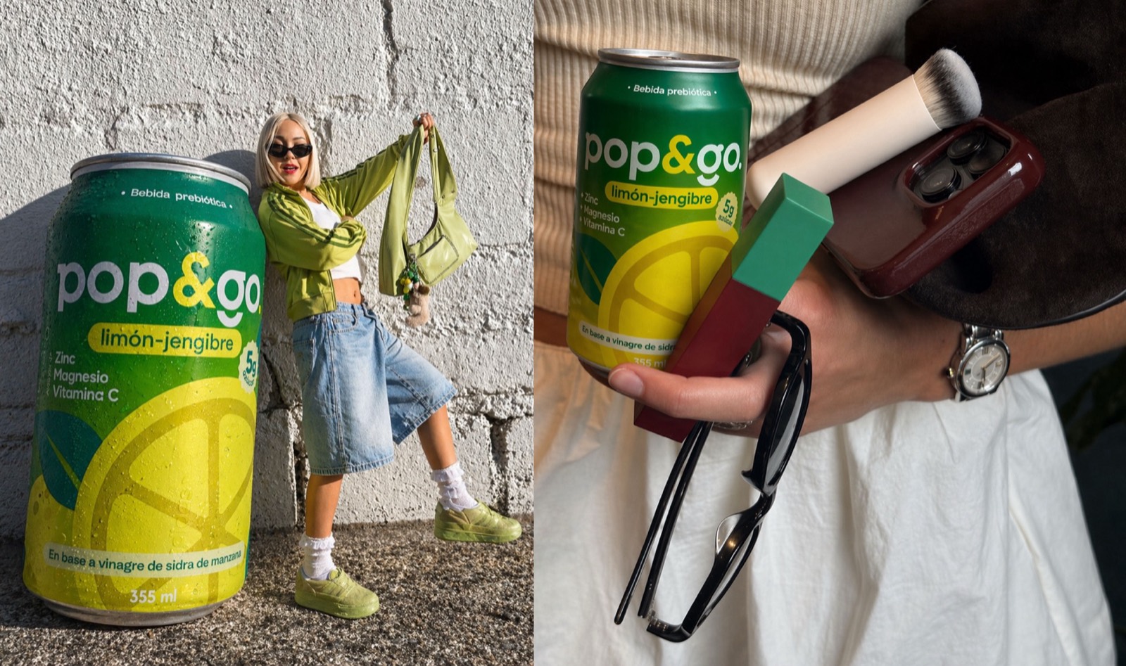 Campaña de Pop&Go con la lata de limón al aire libre